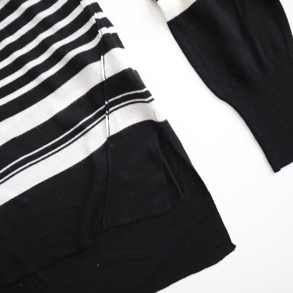 Zara Black and White Striped Crewneck Sweater - Picture 4 of 5